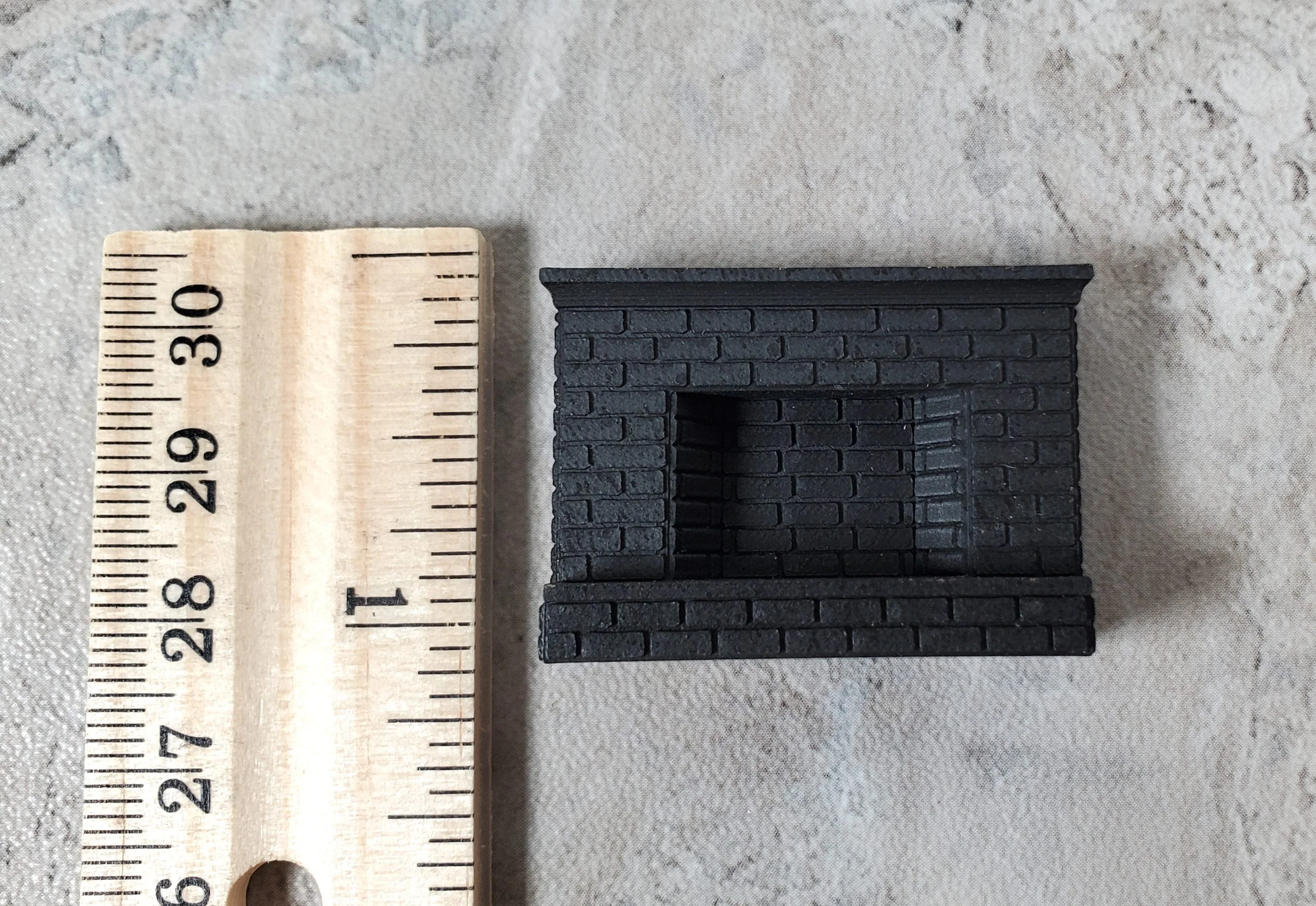 Quarter Scale Fireplace Brick 1:48 Dollhouse Miniature Black Can be Painted - Image 4