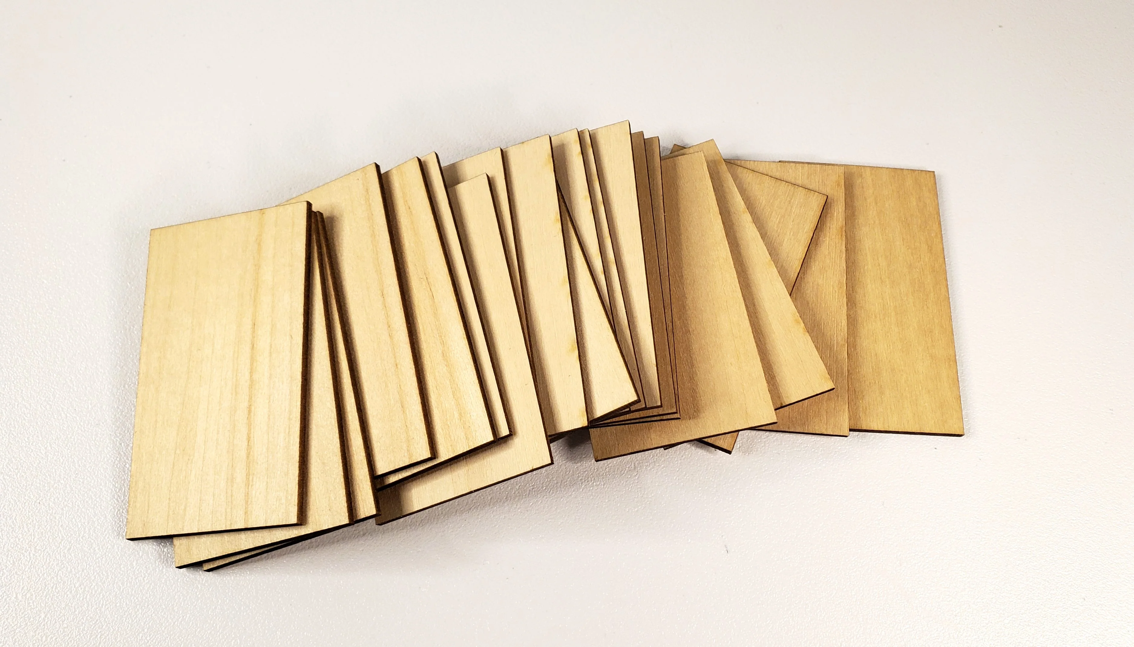 Rectangle Wood Pieces x20 2 3/8" x 1 3/8" Basswood 1/16" thick Blanks Tiles DIY - Image 2
