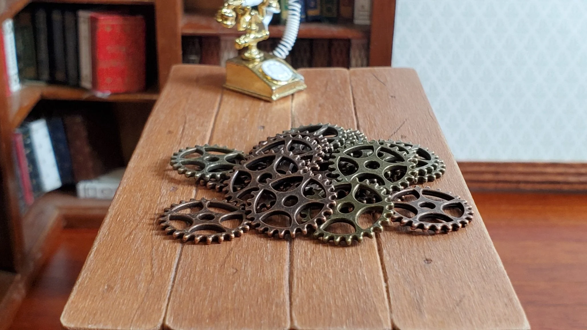 Small Metal Gears Steampunk Crafts Miniatures 20 pieces 5/8" DIY Jewelry Making - Image 3