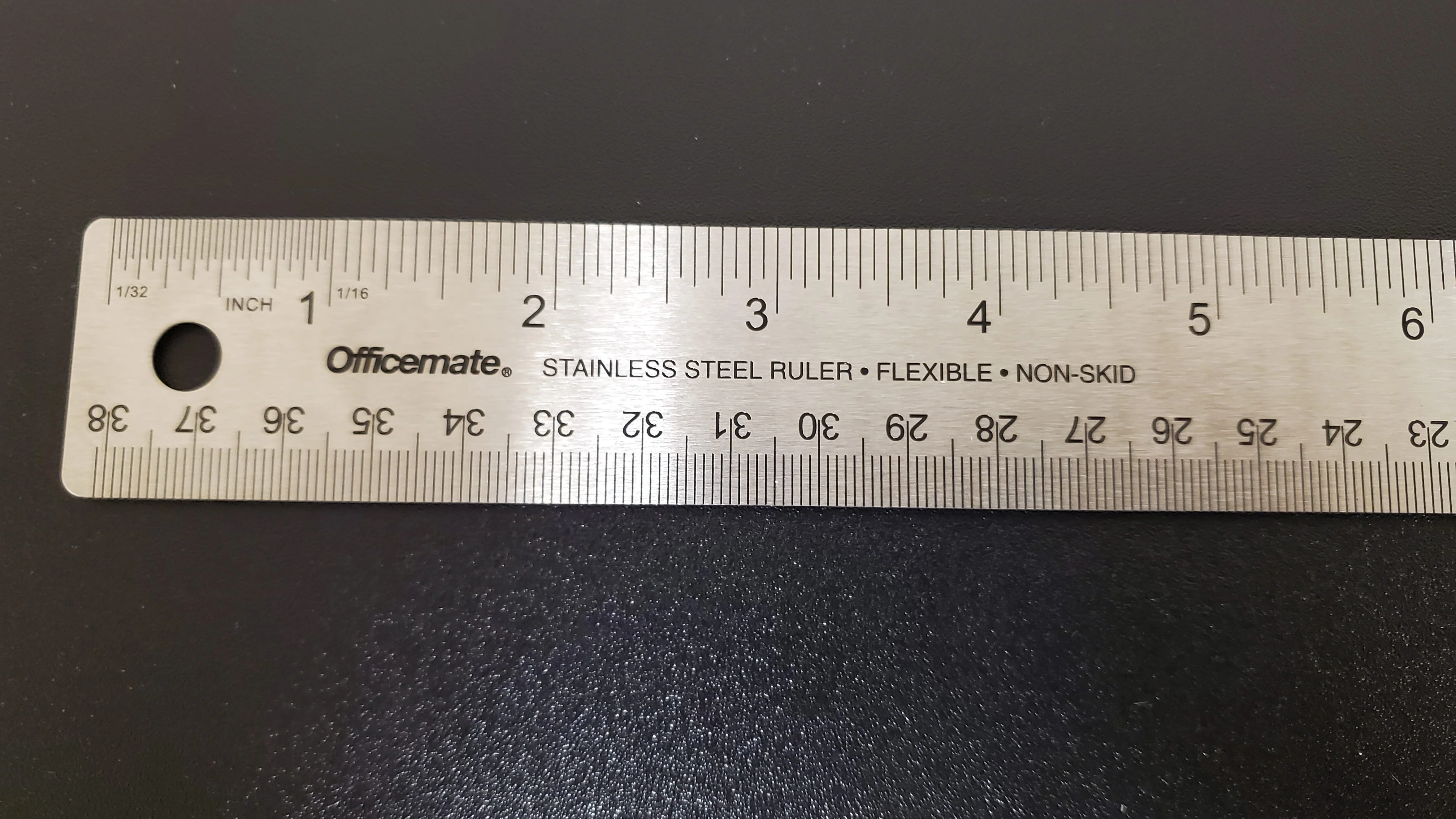 Stainless Steel Ruler with Cork Back 15"x1.25" Inches Centimeters Straight Edge - Image 2
