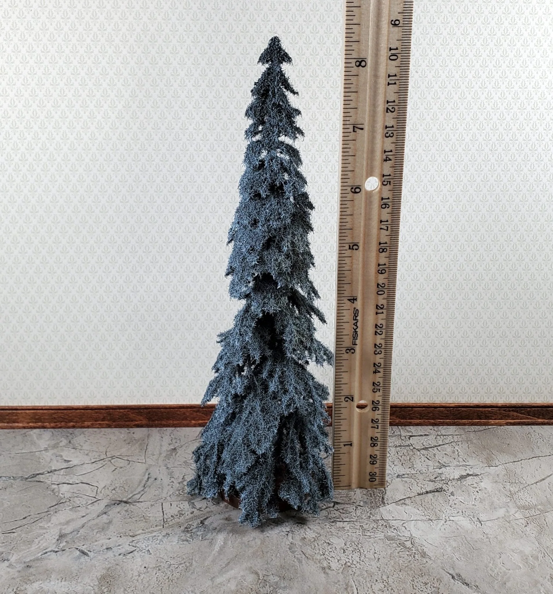 Tall Conifer Evergreen Pine Blue Spruce Tree on Base Scenery 8" Tall Miniature Model RR - Image 4