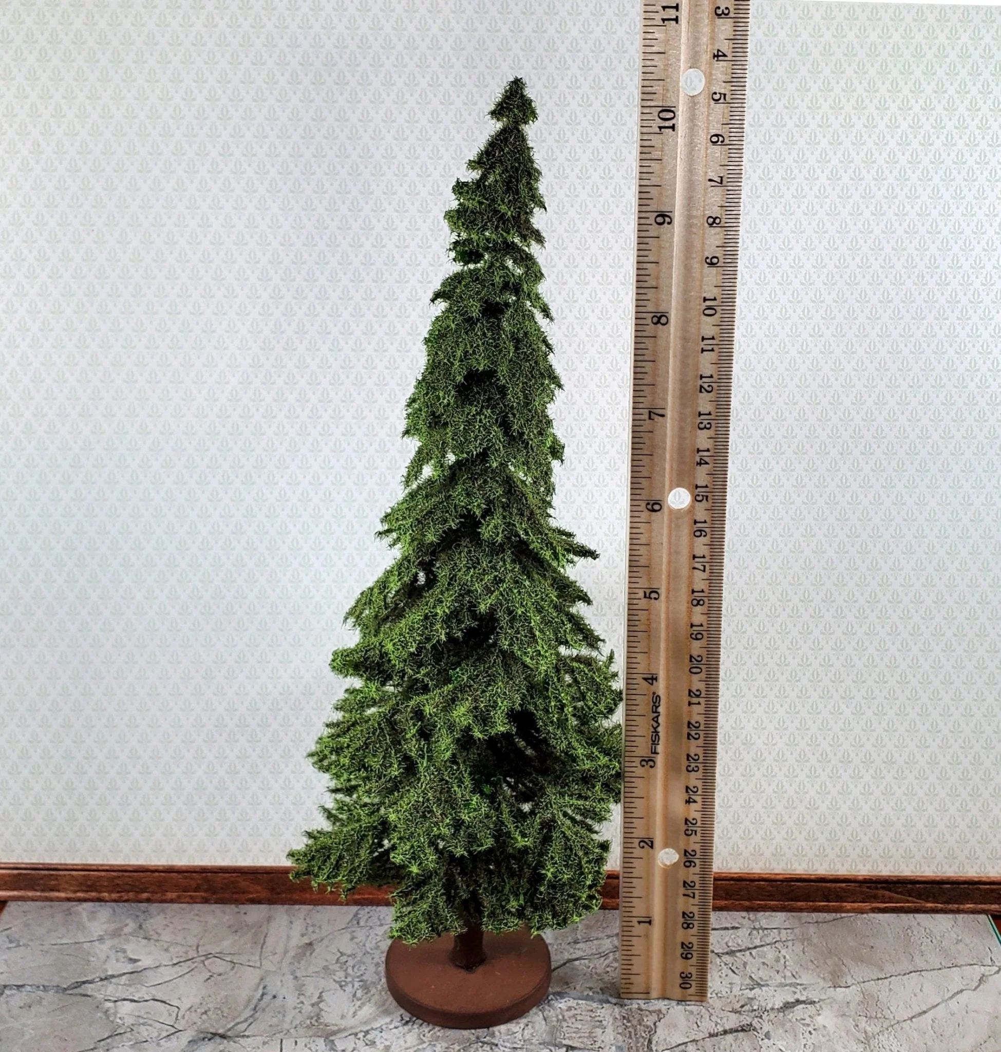 Tall Conifer Evergreen Pine Spruce Tree on Base Scenery 10" Tall Miniature Model RR - Image 3