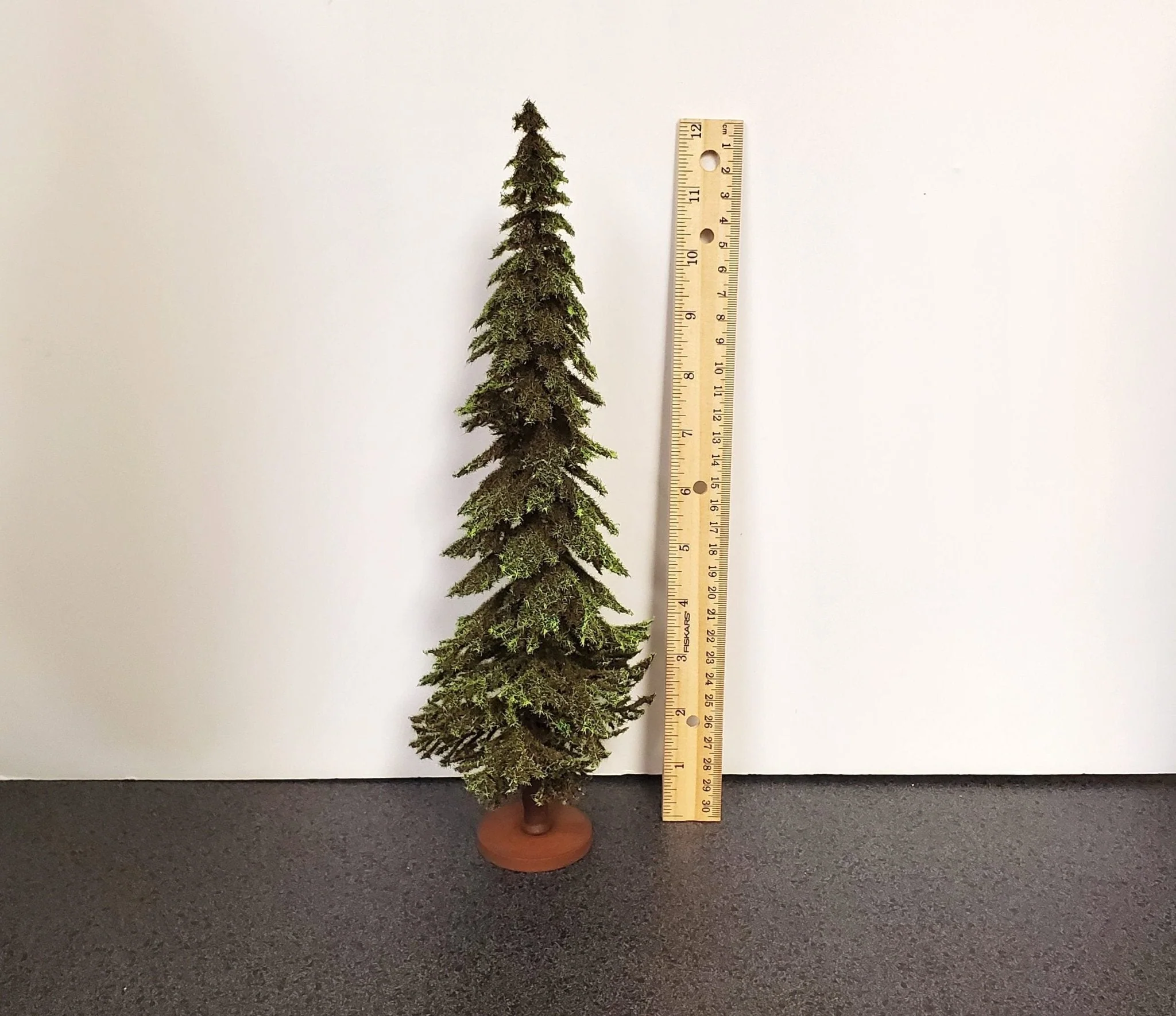 Tall Conifer Evergreen Pine Spruce Tree on Base Scenery 12" Tall Miniature Model RR - Image 4