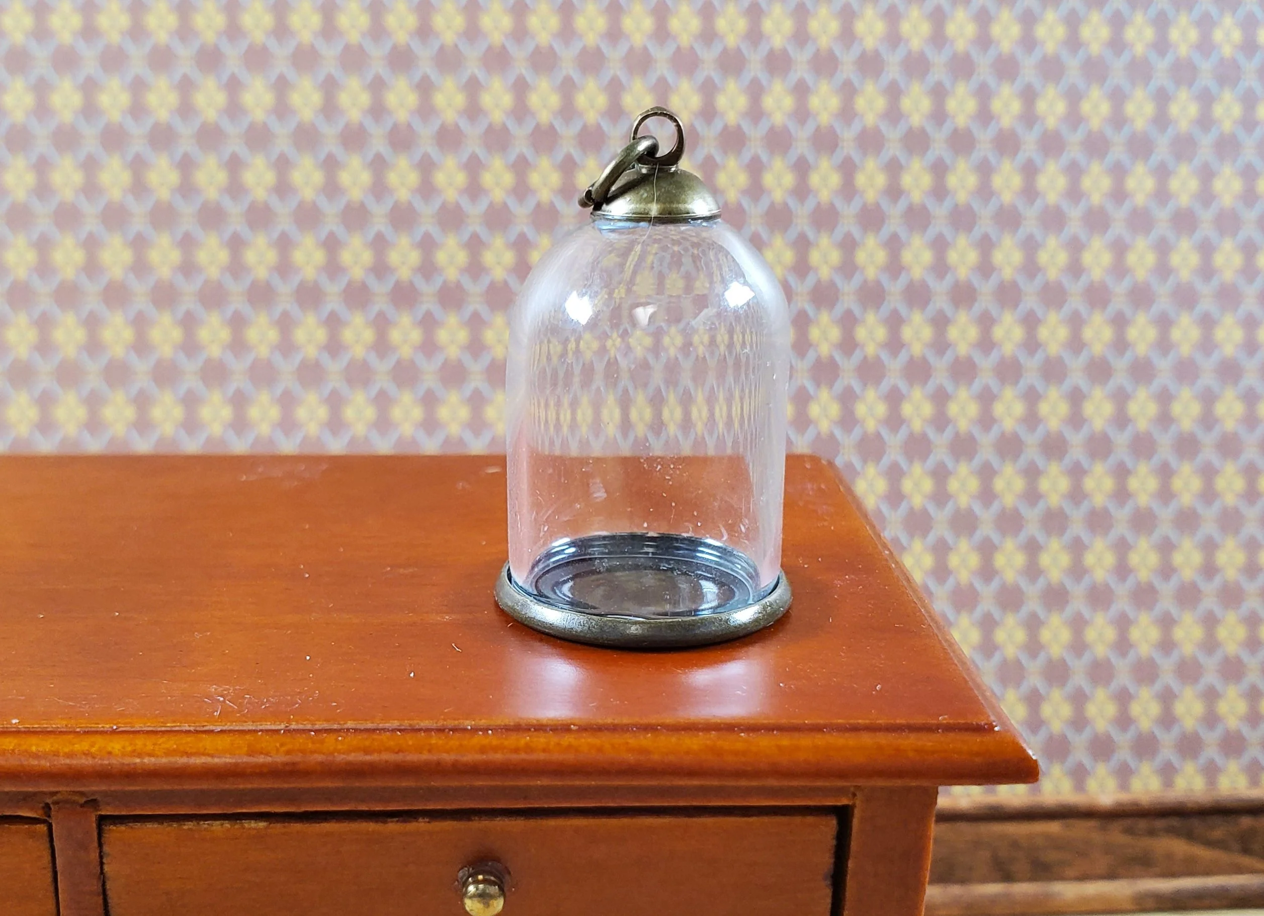 Tiny Bell Jar Dome Glass Cover on Base Display Miniature Curiosities 1" tall