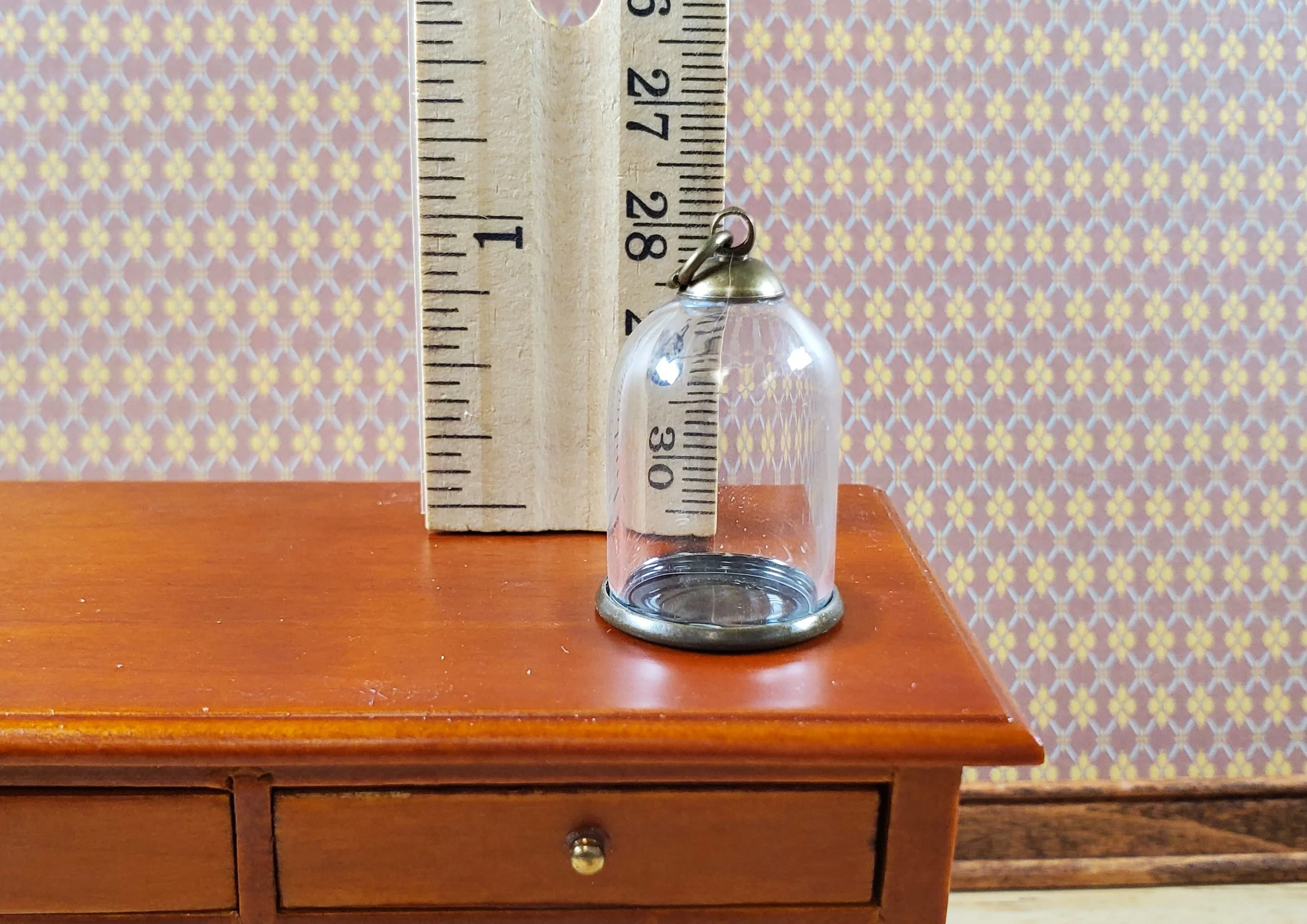 Tiny Bell Jar Dome Glass Cover on Base Display Miniature Curiosities 1" tall - Image 3