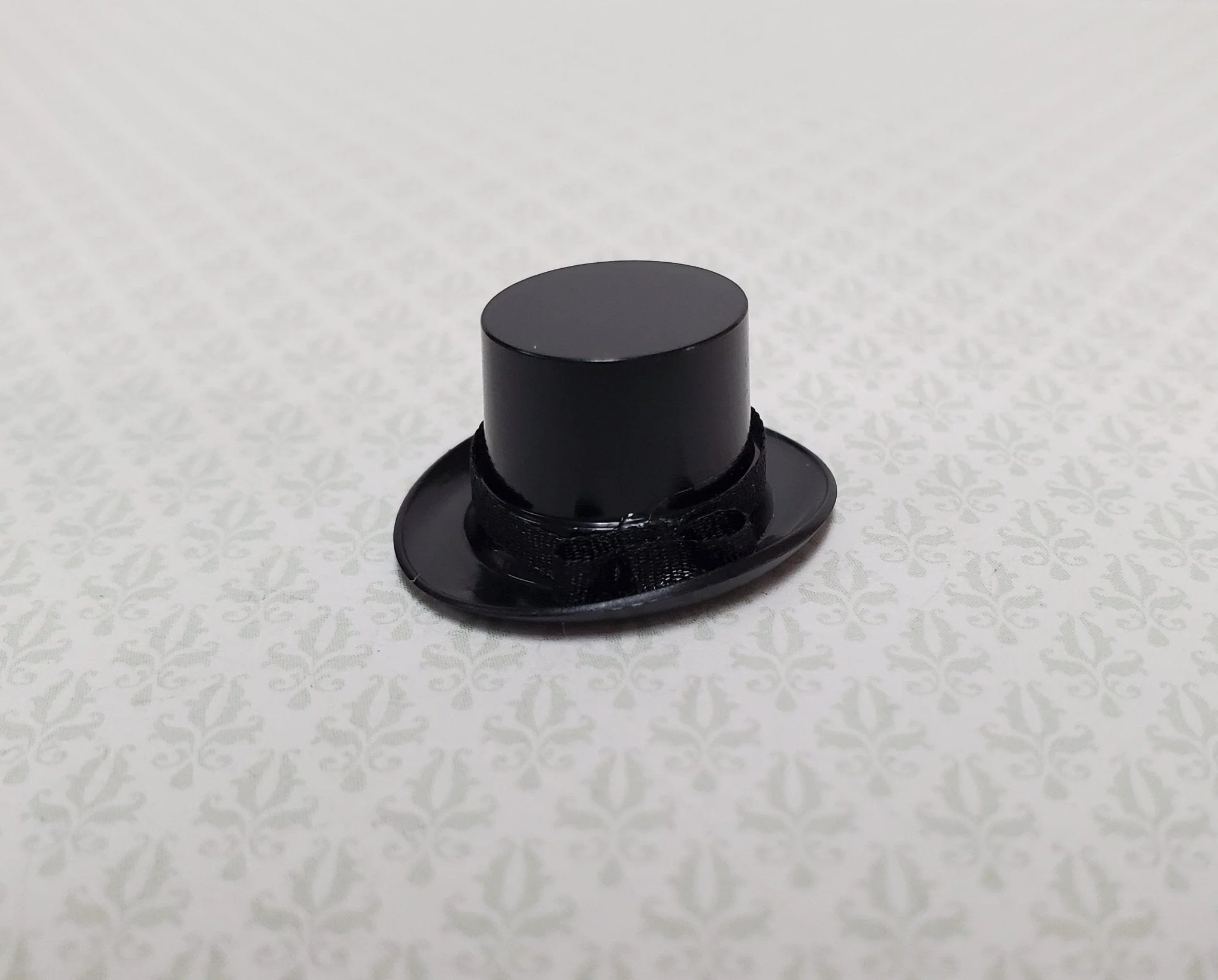 Tiny Black Top Hat Steampunk with Ribbon - Small HALF SCALE 1:24