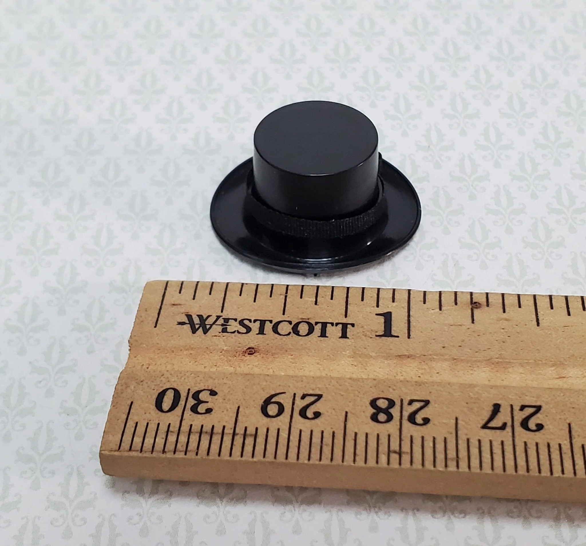 Tiny Black Top Hat Steampunk with Ribbon - Small HALF SCALE 1:24 - Image 3