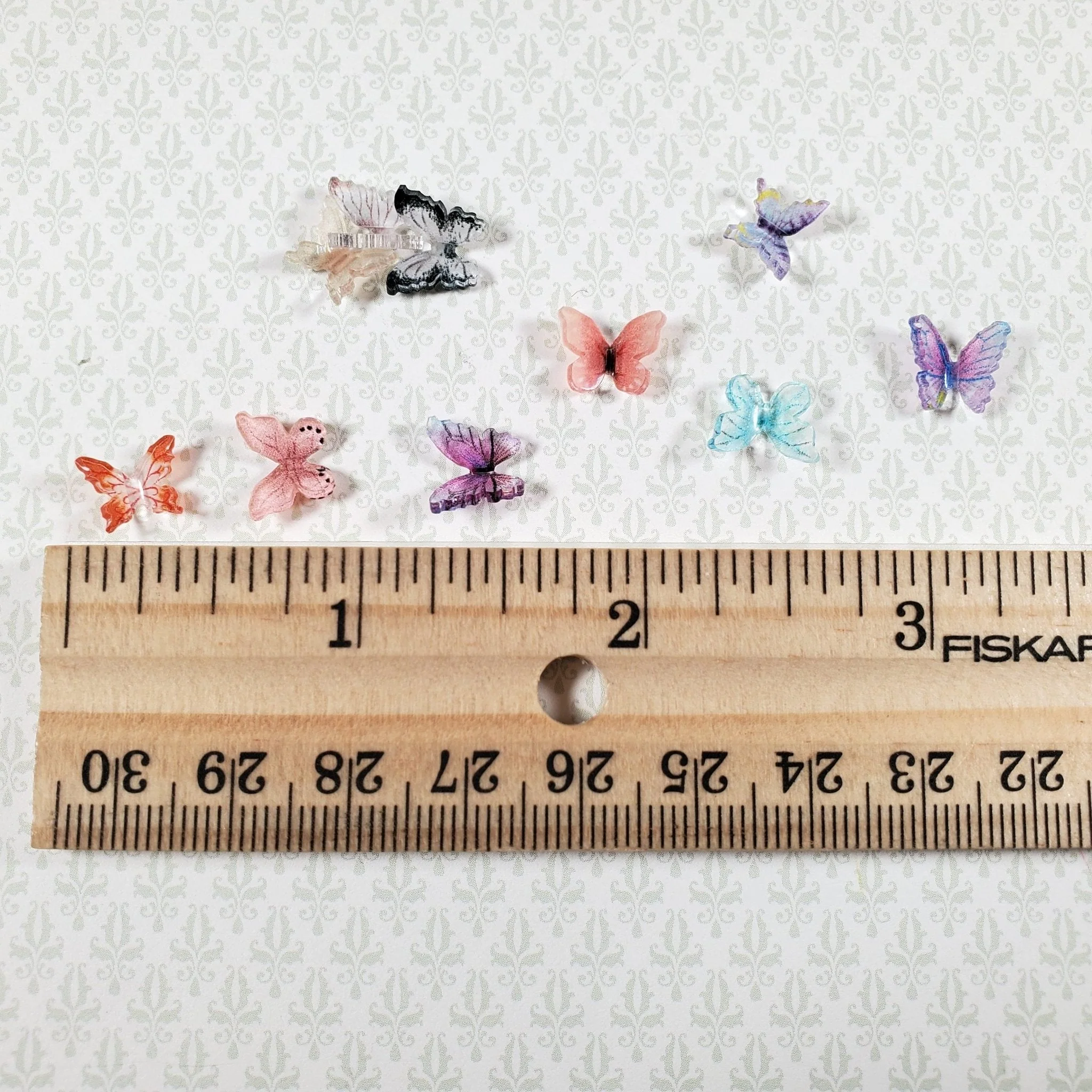 Tiny Miniature Butterflies Set of 10 Random Colors 1:12 Scale Dollhouse Garden - Image 3