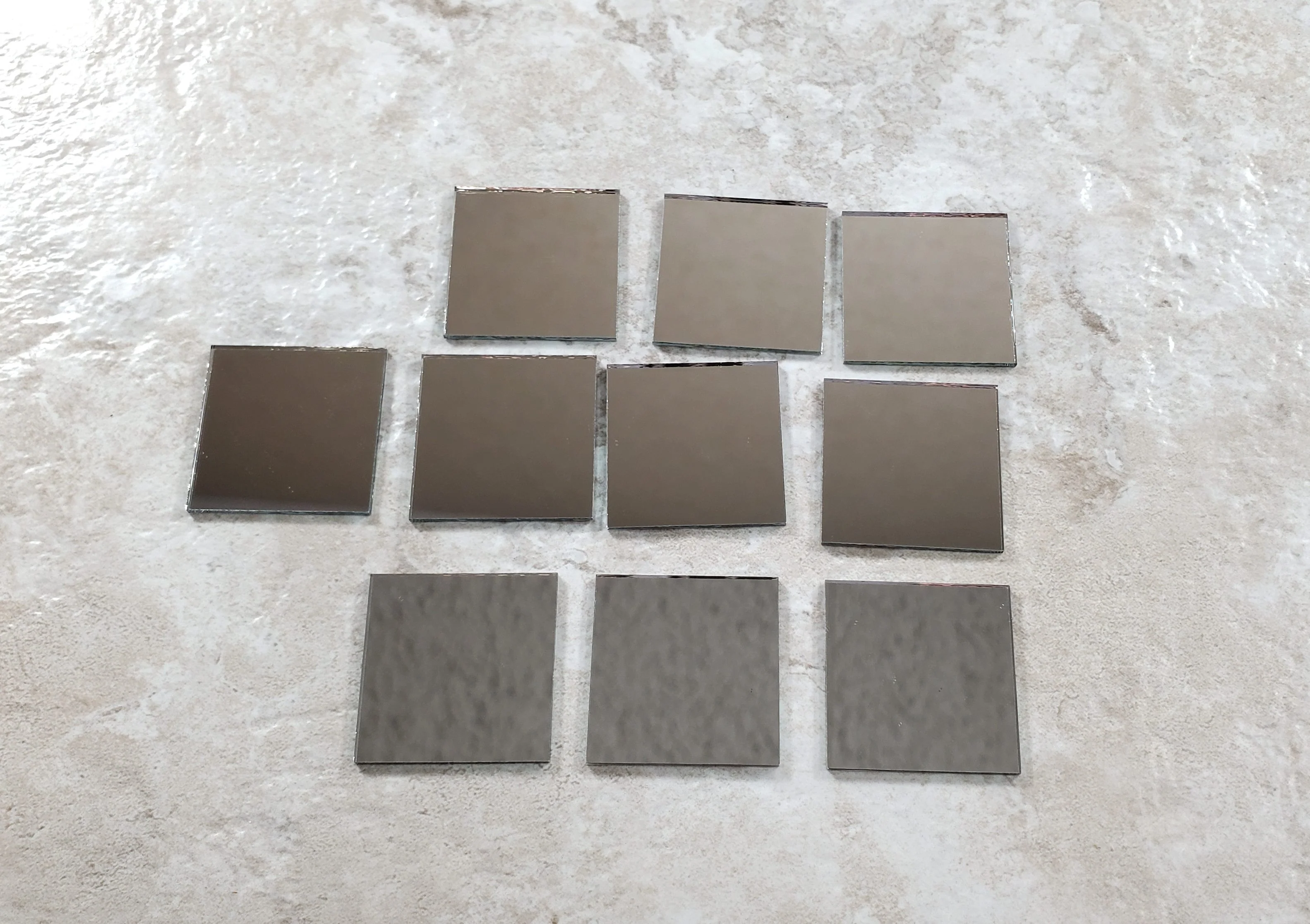 Tiny Square Mirror 12 Pieces 1" x 1" Square Real Glass Crafts Miniatures - Image 3