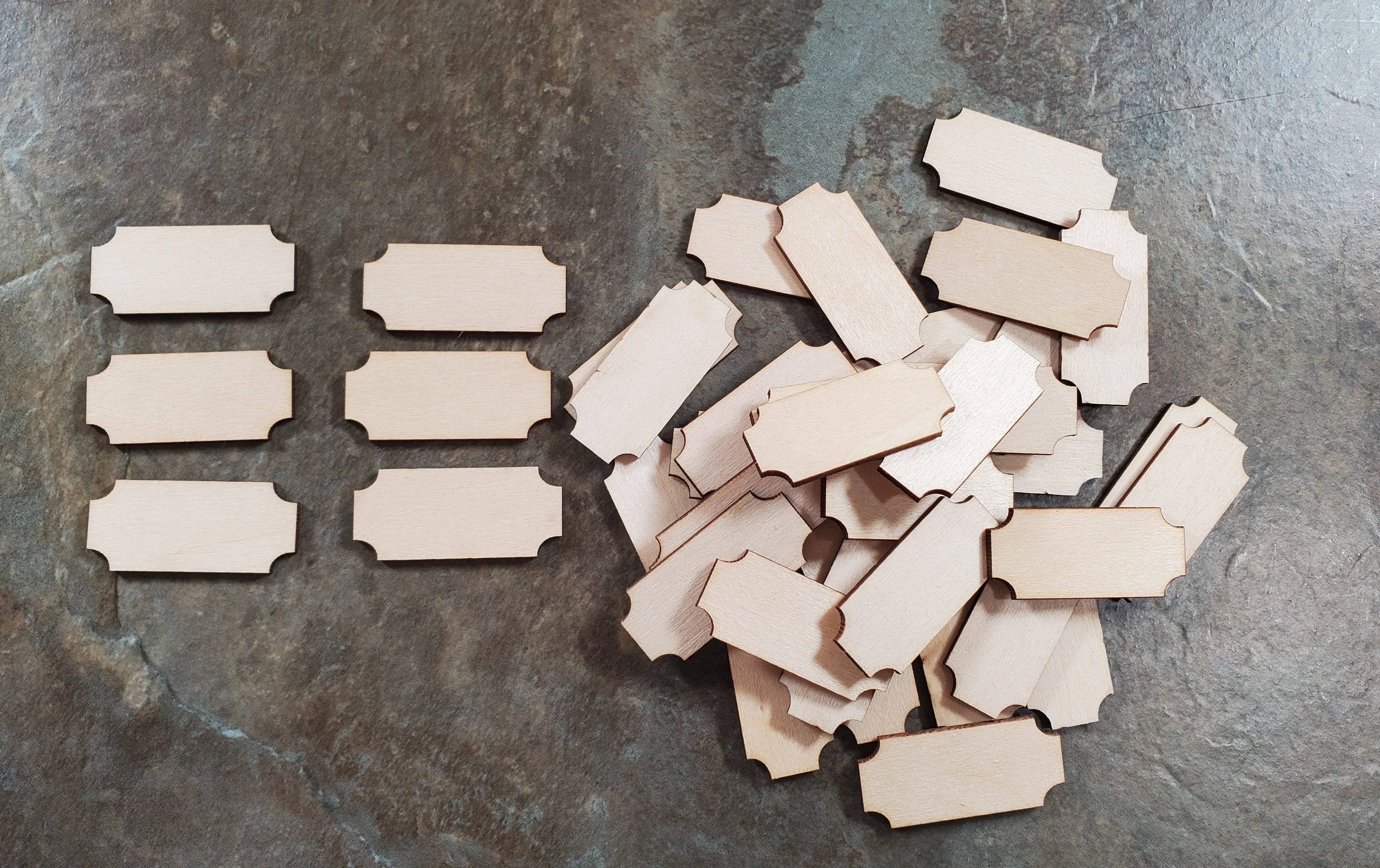 Wood Cut Outs 40 Small pieces Basswood 1/16" thick Blanks Tiles DIY Crafts - Image 2