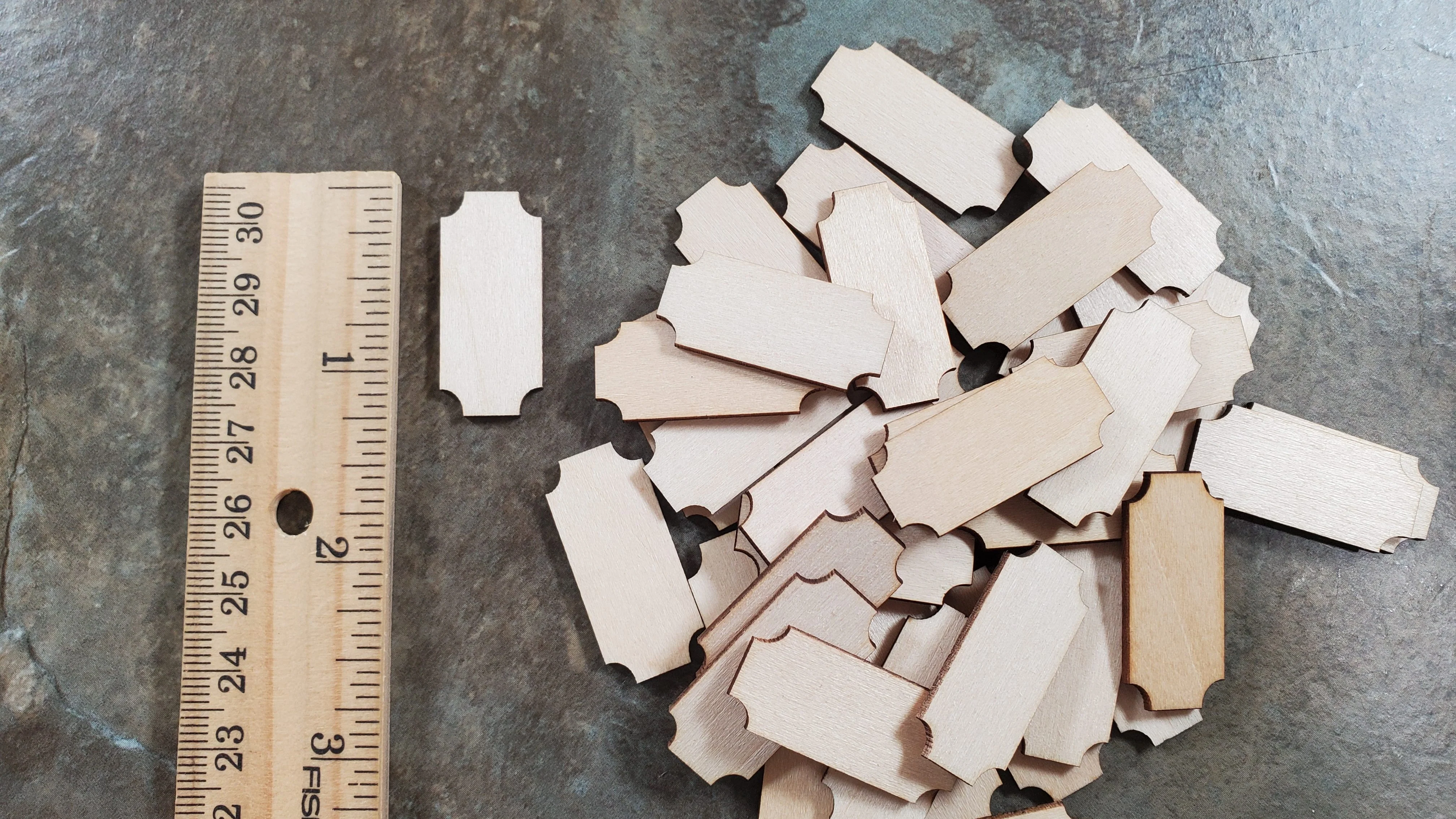 Wood Cut Outs 40 Small pieces Basswood 1/16" thick Blanks Tiles DIY Crafts - Image 4