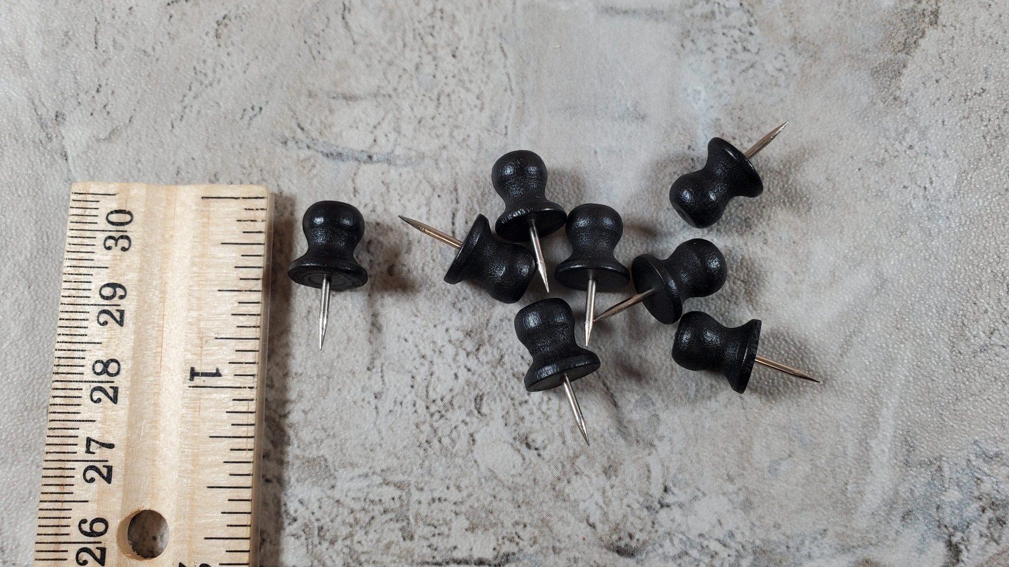 Wood Thumb Tacks BLACK Push Pins 8 Pieces Use for Dollhouse Miniature Furniture - Image 4